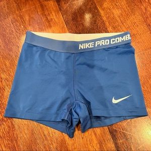 nike pro blue shorts